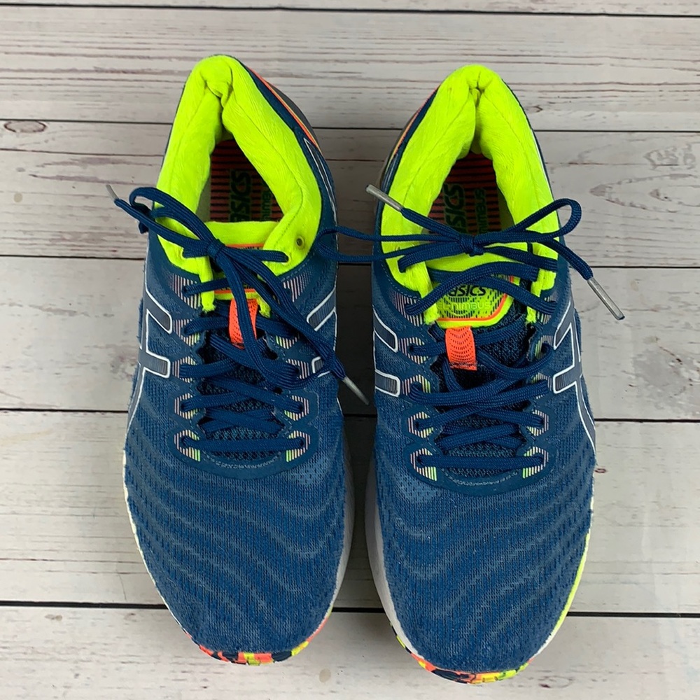 ASICS “GEL NIMBUS 22” blue &  yellow sneaker sz 7